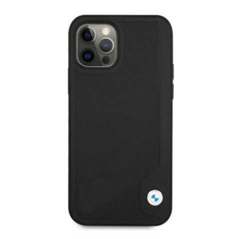 Etui na telefon iPhone 12 Pro Max BMW czarne hardcase Leather Deboss