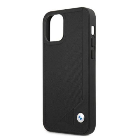 Etui na telefon iPhone 12 Pro Max BMW czarne hardcase Leather Deboss