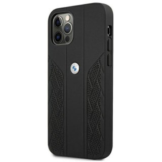 Etui BMW BMHCP12LRSPPK Apple iPhone 12 Pro Max czarny/black hardcase Leather Curve Perforate