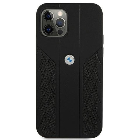 Etui BMW BMHCP12LRSPPK Apple iPhone 12 Pro Max czarny/black hardcase Leather Curve Perforate