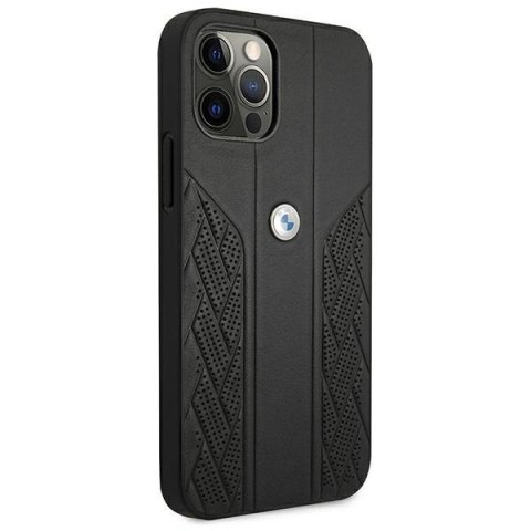 Etui BMW BMHCP12LRSPPK Apple iPhone 12 Pro Max czarny/black hardcase Leather Curve Perforate