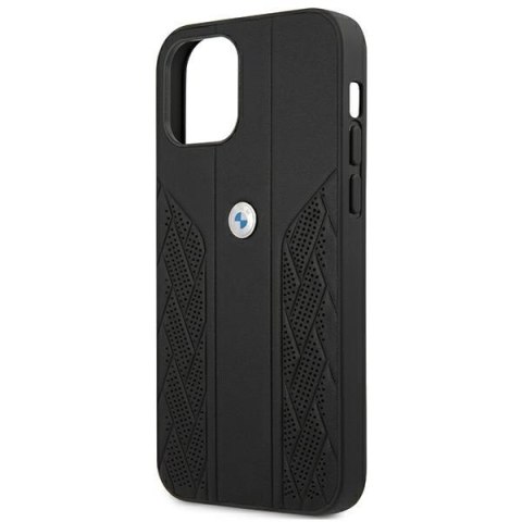 Etui BMW BMHCP12LRSPPK Apple iPhone 12 Pro Max czarny/black hardcase Leather Curve Perforate