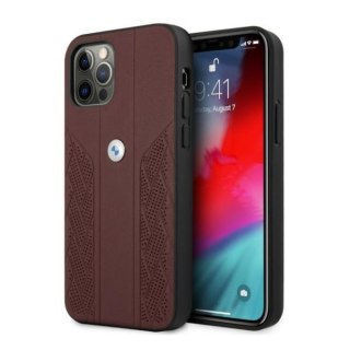 Etui BMW BMHCP12LRSPPR Apple iPhone 12 Pro Max czerwony/red hardcase Leather Curve Perforate