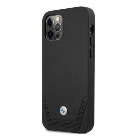 Etui na telefon iPhone 12 Pro Max BMW czarne skórzane hardcase