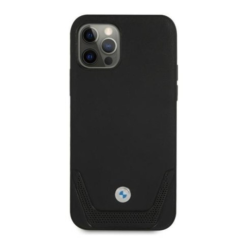 Etui na telefon iPhone 12 Pro Max BMW czarne skórzane hardcase