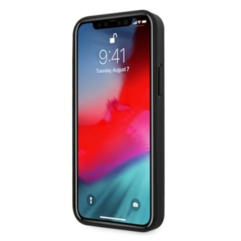 Etui na telefon iPhone 12 Pro Max BMW czarne skórzane hardcase