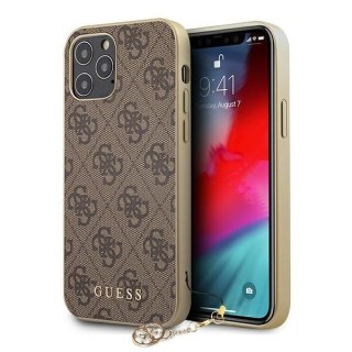 Etui iPhone 12 Pro Max Guess GUHCP12LGF4GBR brązowy hardcase 4G Charms Collection