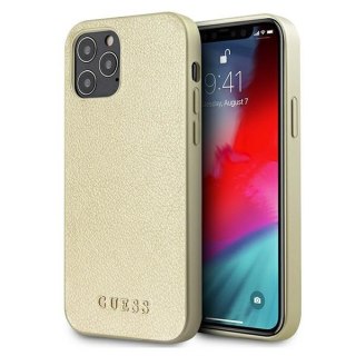 Etui iPhone 12 Pro Max Guess GUHCP12LIGLGO złoty hardcase Iridescent