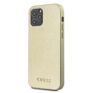 Etui iPhone 12 Pro Max Guess GUHCP12LIGLGO złoty hardcase Iridescent