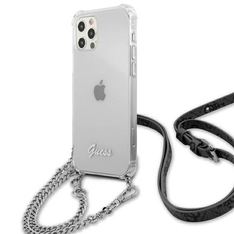 Etui iPhone 12 Pro Max Guess GUHCP12LKC4GSSI transparent hardcase 4G Silver Chain