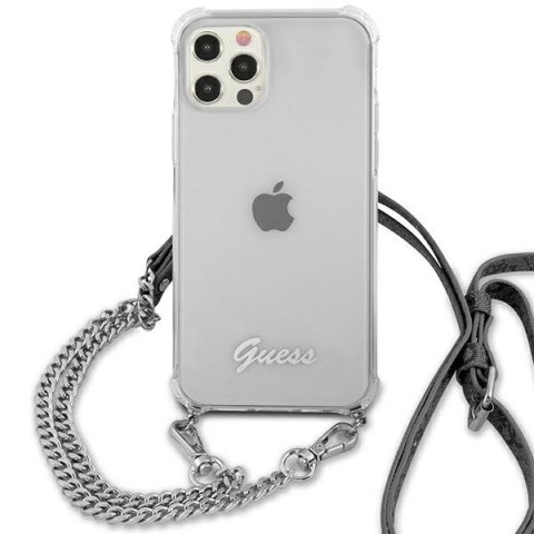 Etui iPhone 12 Pro Max Guess GUHCP12LKC4GSSI transparent hardcase 4G Silver Chain