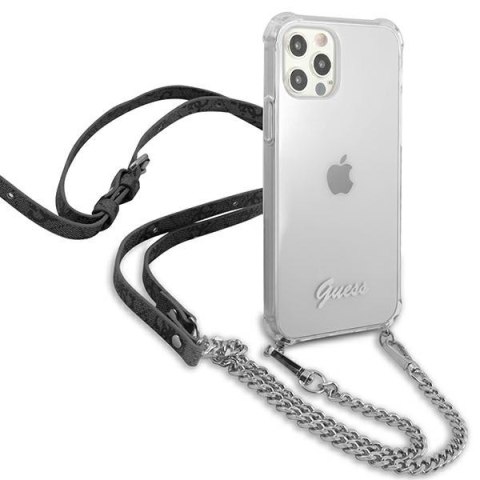 Etui iPhone 12 Pro Max Guess GUHCP12LKC4GSSI transparent hardcase 4G Silver Chain