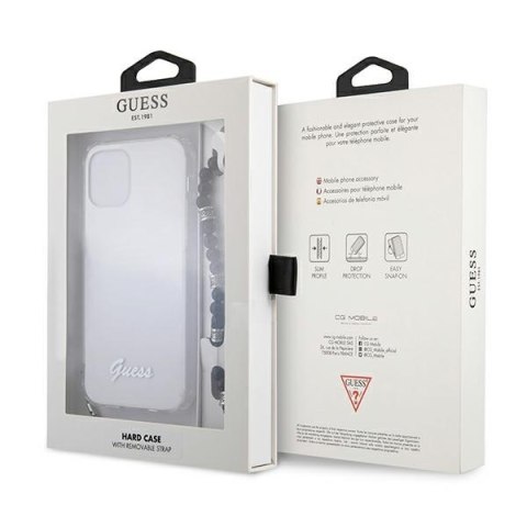 Etui na telefon iPhone 12 Pro Max Guess GUHCP12LKPSBK transparentne