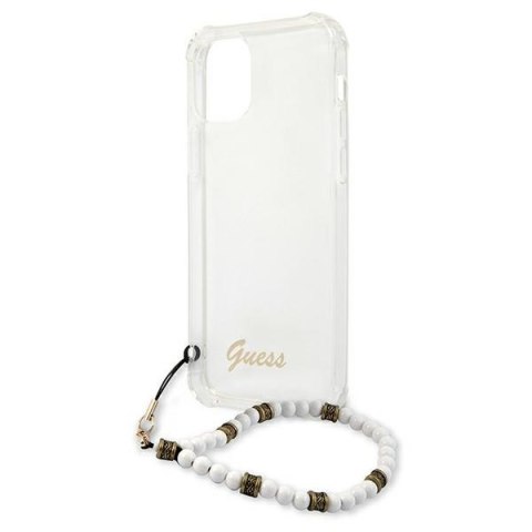 Etui na telefon iPhone 12 Pro Max Guess GUHCP12LKPSWH transparentne