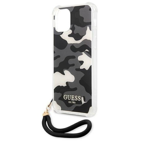 Etui na telefon iPhone 12 Pro Max Guess Camo Collection czarny hardcase