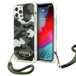 Etui na telefon iPhone 12 Pro Max Guess Camo Collection zielony hardcase