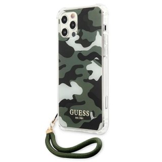 Etui na telefon iPhone 12 Pro Max Guess Camo Collection zielony hardcase