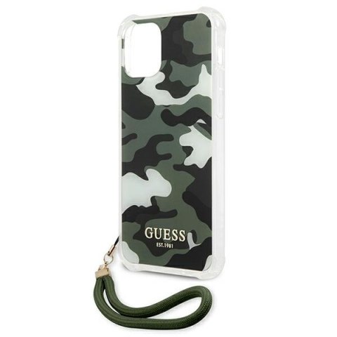 Etui na telefon iPhone 12 Pro Max Guess Camo Collection zielony hardcase