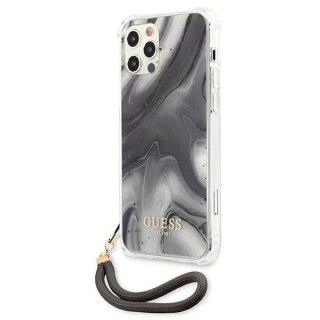 Etui na telefon iPhone 12 Pro Max Guess Marble Collection szary hardcase