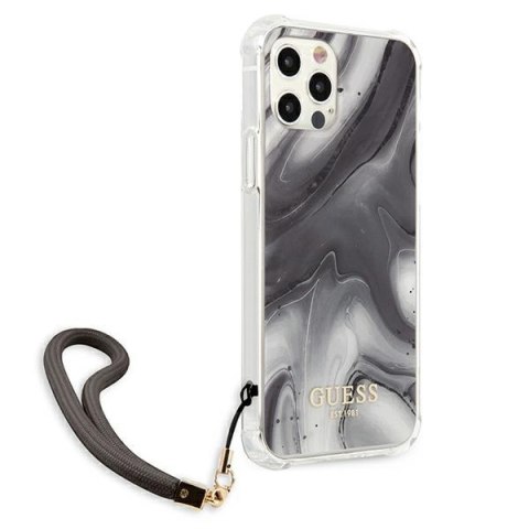 Etui na telefon iPhone 12 Pro Max Guess Marble Collection szary hardcase