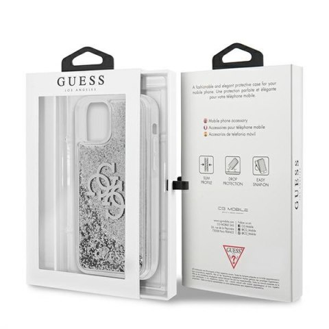 Etui na telefon iPhone 12 Pro Max Guess GUHCP12 srebrny hardcase