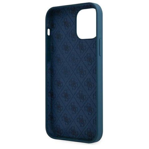 Etui na telefon iPhone 12 Pro Max Guess GUHCP12LLSLMGBL niebieskie