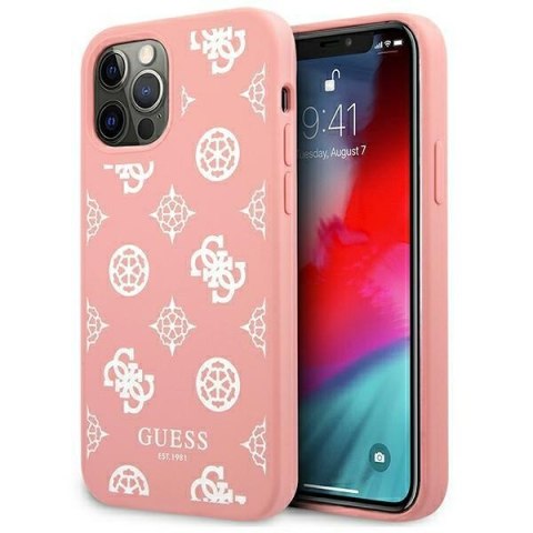 Etui na telefon iPhone 12 Pro Max Guess Peony Collection różowy hardcase