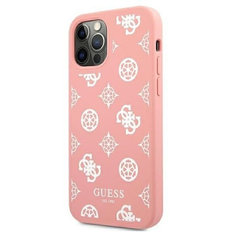 Etui na telefon iPhone 12 Pro Max Guess Peony Collection różowy hardcase