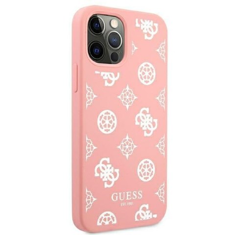 Etui na telefon iPhone 12 Pro Max Guess Peony Collection różowy hardcase