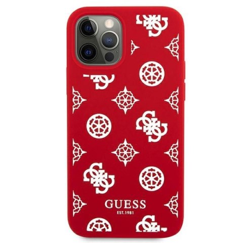 Etui na telefon iPhone 12 Pro Max Guess Peony Collection czerwone