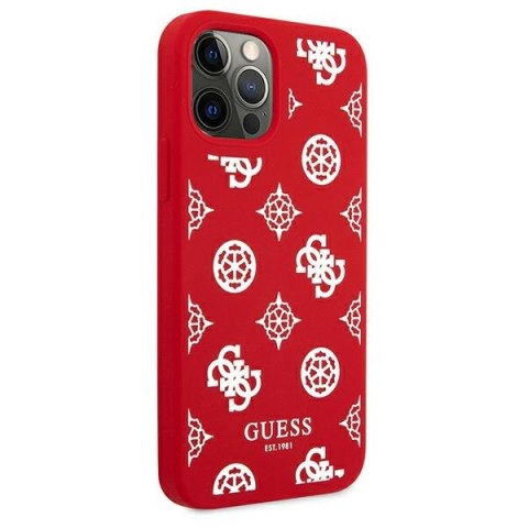 Etui na telefon iPhone 12 Pro Max Guess Peony Collection czerwone