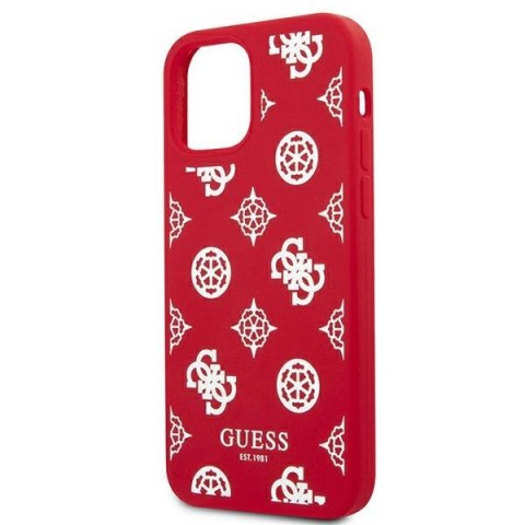 Etui na telefon iPhone 12 Pro Max Guess Peony Collection czerwone