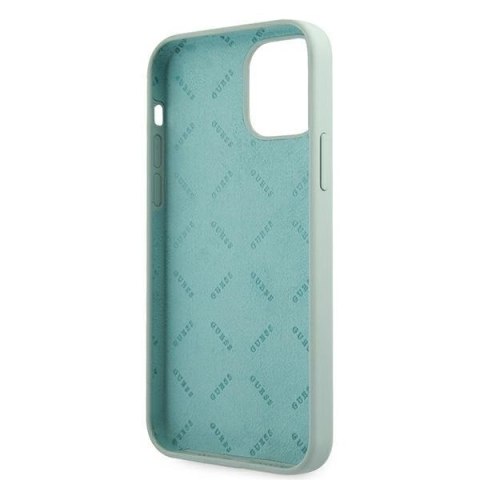 Etui na telefon iPhone 12 Pro Max Guess GUHCP12LLSVSBF niebieski-fuksja