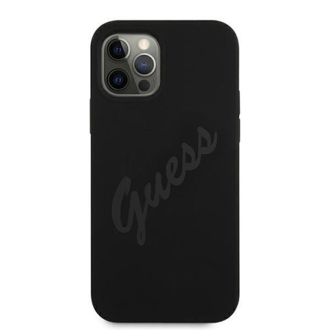 Etui na telefon iPhone 12 Pro Max Guess GUHCP12LLSVSBK czarny hardcase