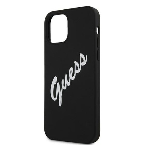 Etui na telefon iPhone 12 Pro Max Guess czarno-biały silikonowy hardcase