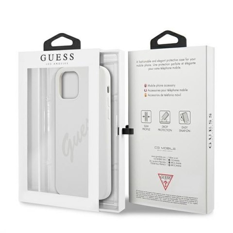 Etui na telefon iPhone 12 Pro Max Guess GUHCP12LLSVSCR kremowy hardcase