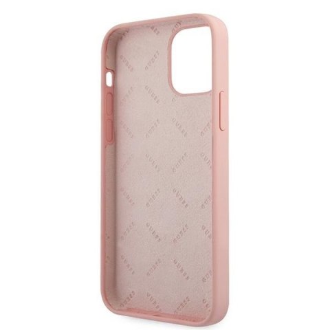 Etui na telefon iPhone 12 Pro Max Guess Różowy Hardcase Script Vintage