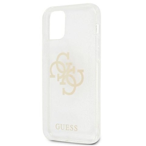 Etui na telefon iPhone 12 Pro Max Guess Glitter 4G Big Logo transparentne