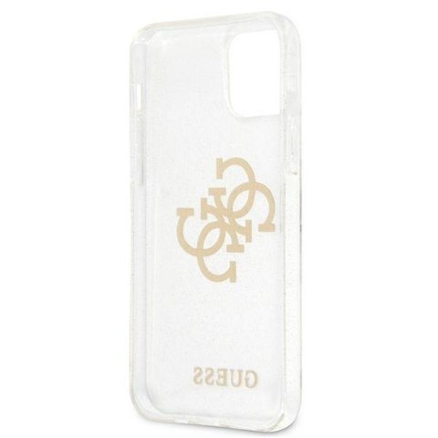 Etui na telefon iPhone 12 Pro Max Guess Glitter 4G Big Logo transparentne