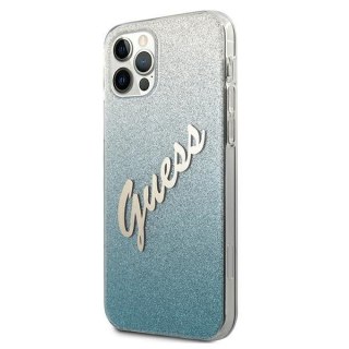 Etui na telefon iPhone 12 Pro Max Guess Glitter Gradient Niebieski