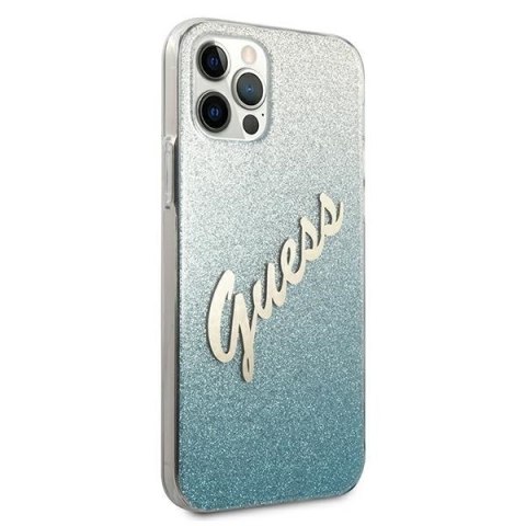 Etui na telefon iPhone 12 Pro Max Guess Glitter Gradient Niebieski