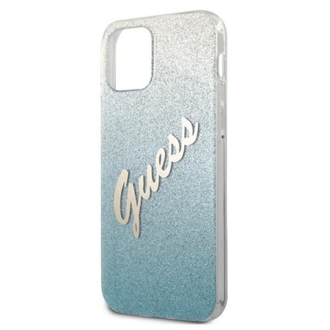 Etui na telefon iPhone 12 Pro Max Guess Glitter Gradient Niebieski