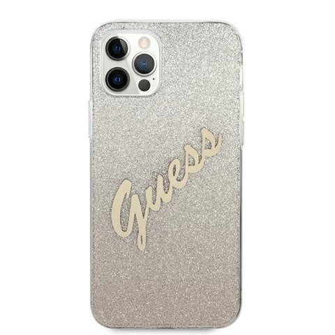 Etui na telefon iPhone 12 Pro Max Guess złoty hardcase Glitter Gradient