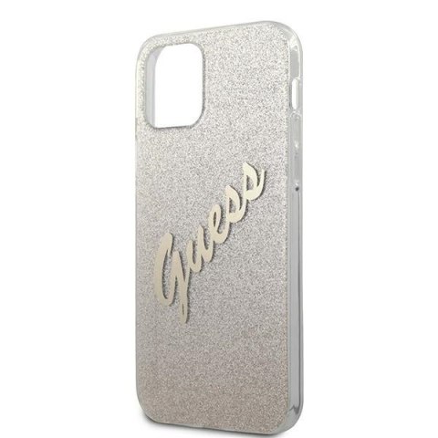 Etui na telefon iPhone 12 Pro Max Guess złoty hardcase Glitter Gradient