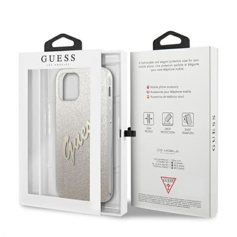 Etui na telefon iPhone 12 Pro Max Guess złoty hardcase Glitter Gradient