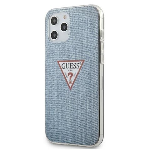 Etui na telefon iPhone 12 Pro Max Guess niebieski hardcase Jeans Collection