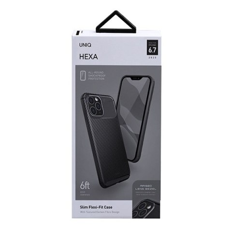 Etui na telefon iPhone 12 Pro Max UNIQ Hexa czarny - styl i ochrona