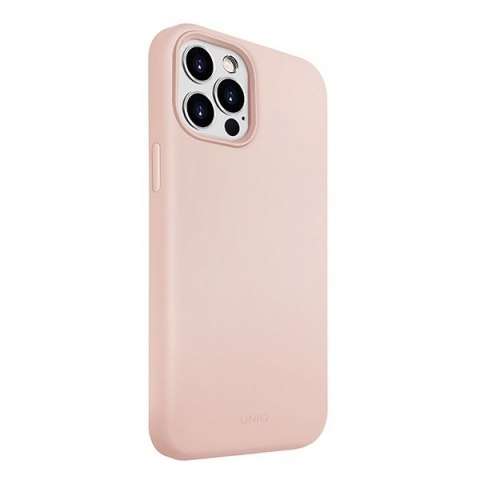 Etui na telefon iPhone 12 Pro Max UNIQ Lino Hue różowy - stylowe i trwałe