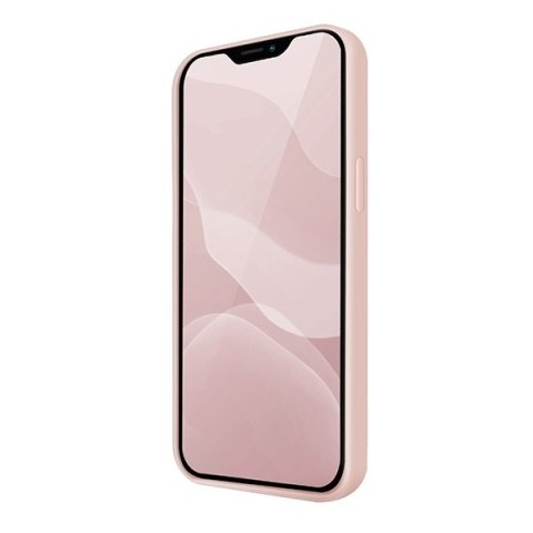 Etui na telefon iPhone 12 Pro Max UNIQ Lino Hue różowy - stylowe i trwałe