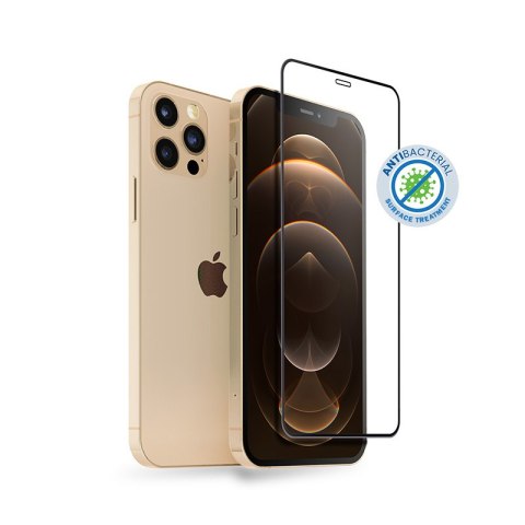 Szkło hartowane iPhone 12 Pro Max Crong Anti-Bacterial 3D Armour Glass + ramka instalacyjna